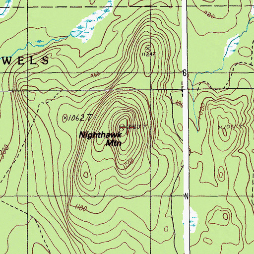 Topographic Map of Nighthawk Mountain, ME