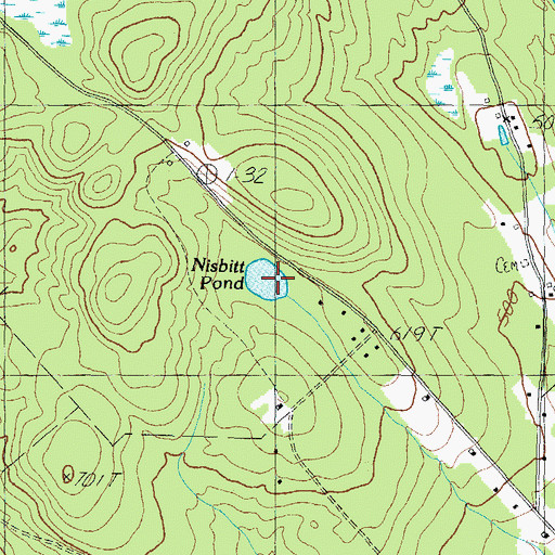 Topographic Map of Nisbitt Pond, ME