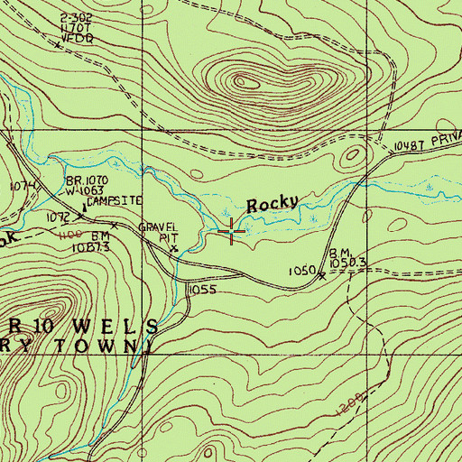 Topographic Map of Number One Brook, ME