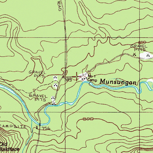 Topographic Map of Number One Camp, ME