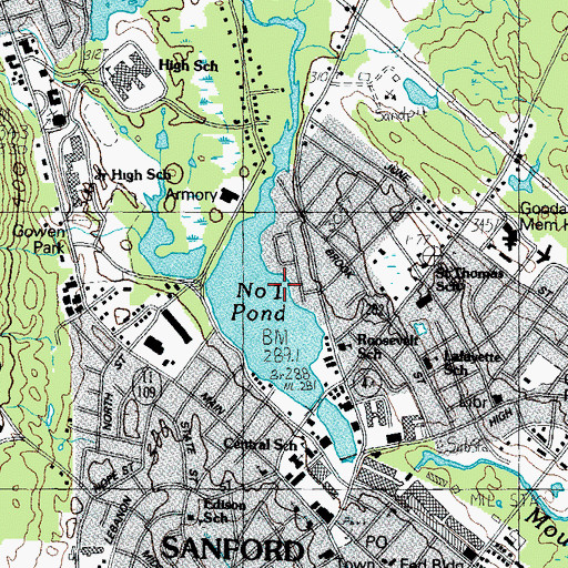Topographic Map of Number One Pond, ME