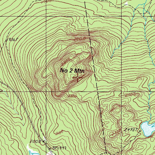 Topographic Map of Number Two Mountain, ME