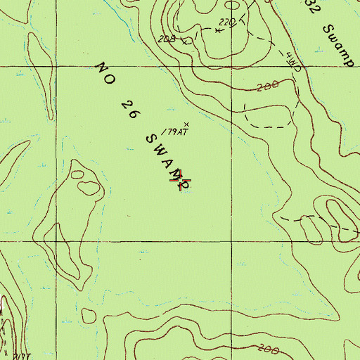 Topographic Map of Number Twenty-six Swamp, ME