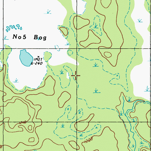 Topographic Map of Number Five Bog, ME