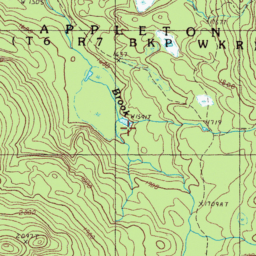 Topographic Map of Number Six Brook, ME