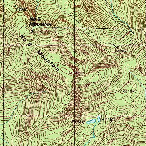 Topographic Map of Number Six Mountain, ME