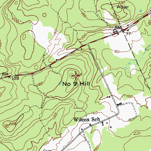 Topographic Map of Number Nine Hill, ME