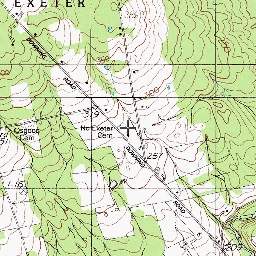 Topographic Map of No Exeter Cemetery, ME