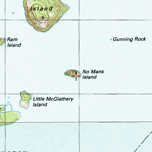 Topographic Map of No Mans Island, ME