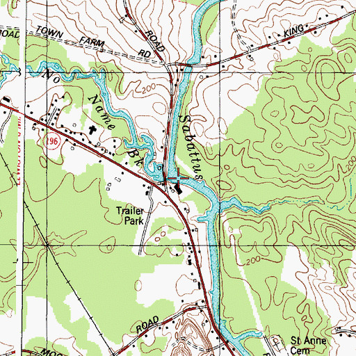 Topographic Map of No Name Brook, ME