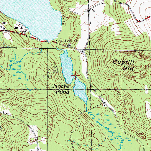 Topographic Map of Noahs Pond, ME