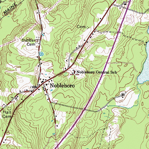 Topographic Map of Nobleboro Central School, ME