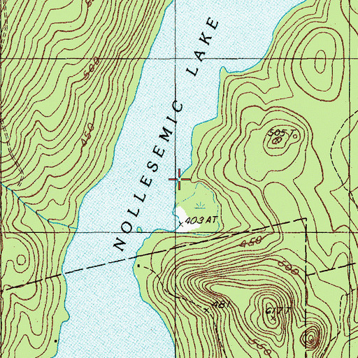 Topographic Map of Nollesemic Lake, ME