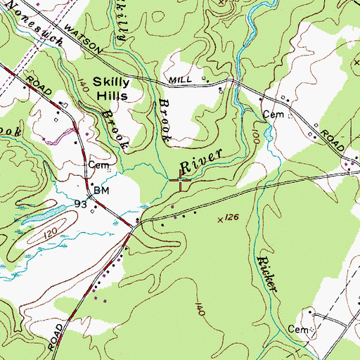Topographic Map of Nonesuch Brook, ME