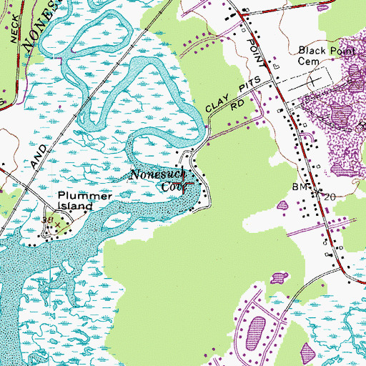 Topographic Map of Nonesuch Cove, ME