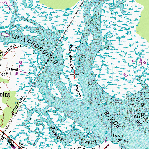 Topographic Map of Nonesuch Point, ME