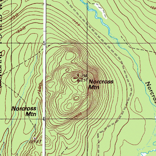 Topographic Map of Norcross Mountain, ME