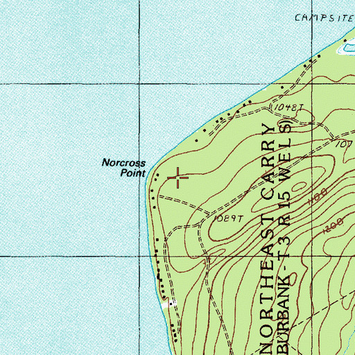 Topographic Map of Norcross Point, ME