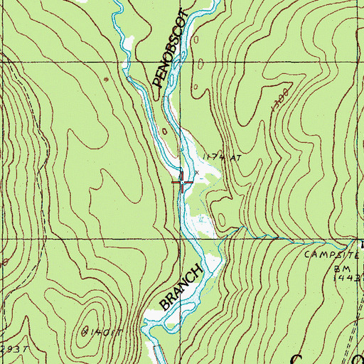 Topographic Map of Norris Brook, ME