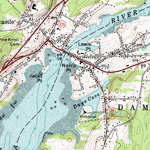 Topographic Map of Norris Point, ME