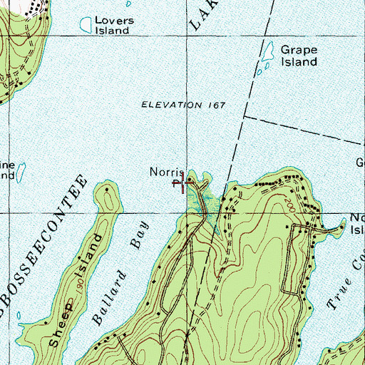 Topographic Map of Norris Point, ME