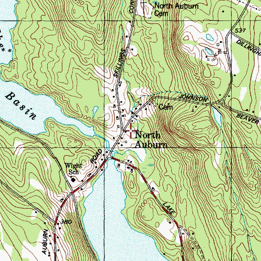 Topographic Map of North Auburn, ME