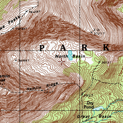 Topographic Map of North Basin, ME