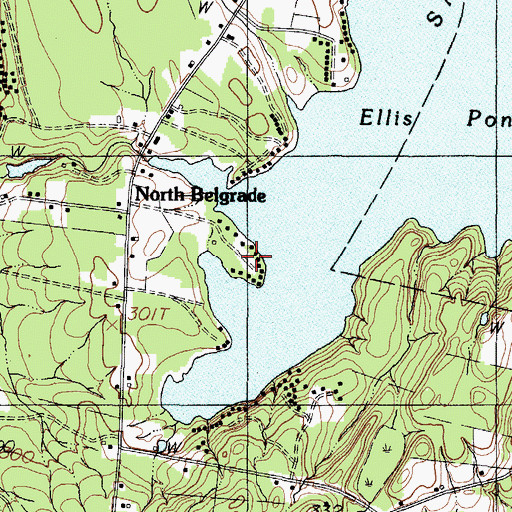 Topographic Map of North Belgrade, ME