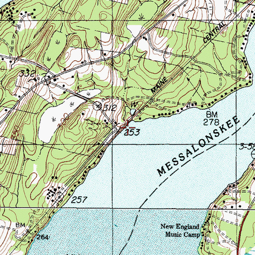 Topographic Map of North Belgrade Station, ME