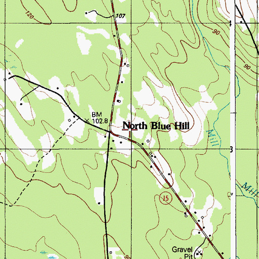 Topographic Map of North Blue Hill, ME