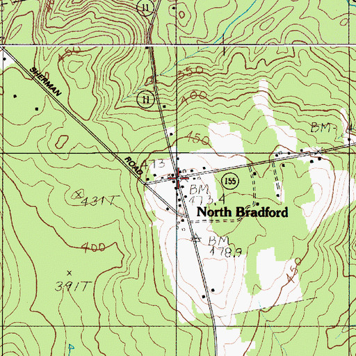 Topographic Map of North Bradford, ME