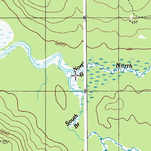 Topographic Map of North Branch Blackwater River, ME