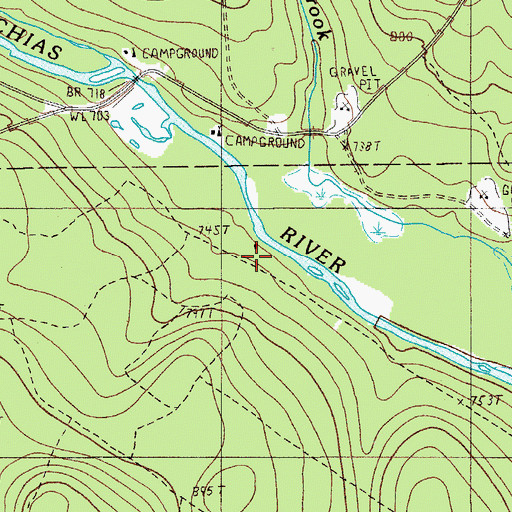 Topographic Map of North Branch Camp, ME