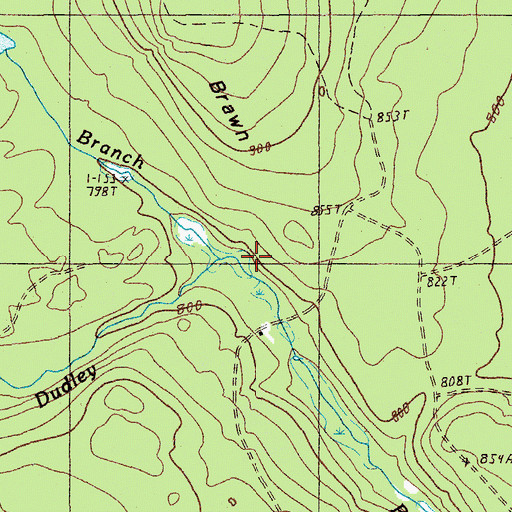 Topographic Map of North Branch Dudley Brook, ME