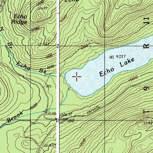 Topographic Map of North Branch Echo Brook, ME