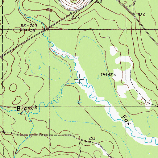 Topographic Map of North Branch Fox Brook, ME
