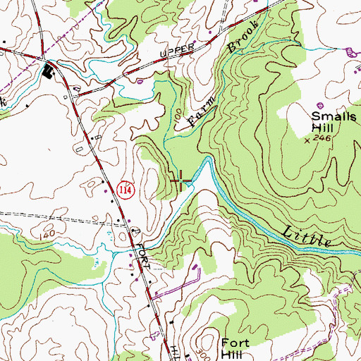 Topographic Map of North Branch Little River, ME
