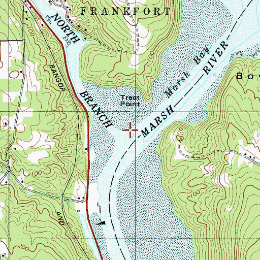 Topographic Map of North Branch Marsh River, ME