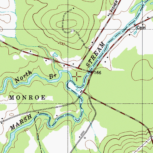 Topographic Map of North Branch Marsh Stream, ME