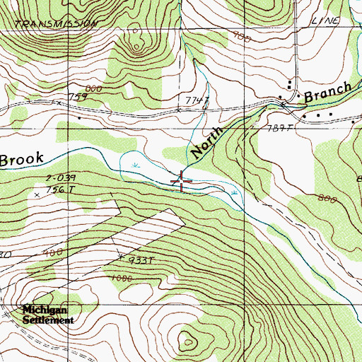 Topographic Map of North Branch Perley Brook, ME