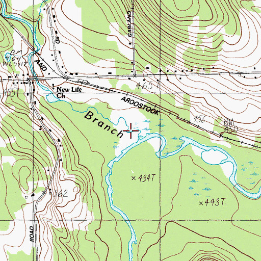 Topographic Map of North Branch Presque Isle Stream, ME