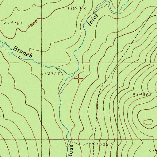 Topographic Map of North Branch Ross Inlet, ME