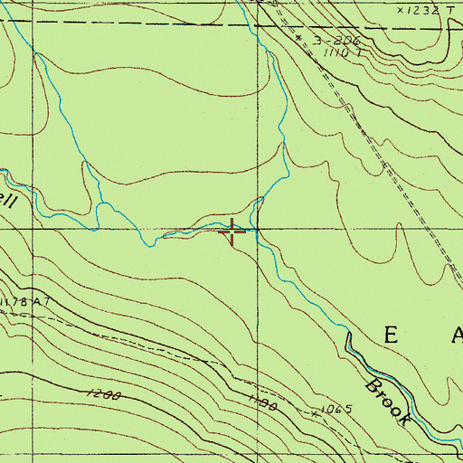 Topographic Map of North Branch Russell Brook, ME