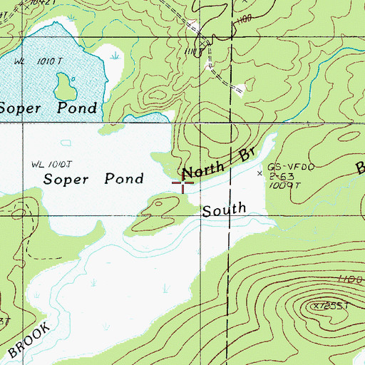 Topographic Map of North Branch Soper Brook, ME
