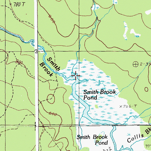 Topographic Map of North Brook, ME