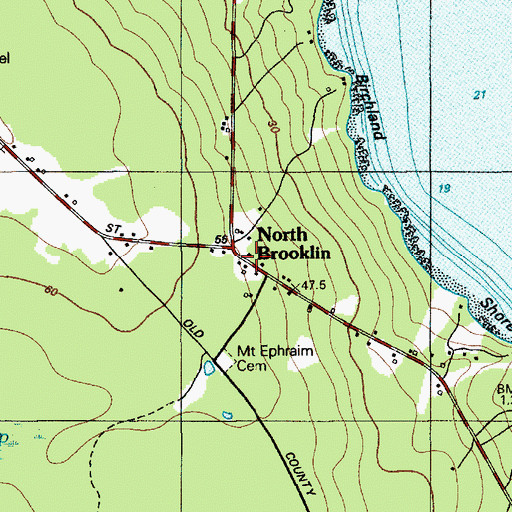 Topographic Map of North Brooklin, ME