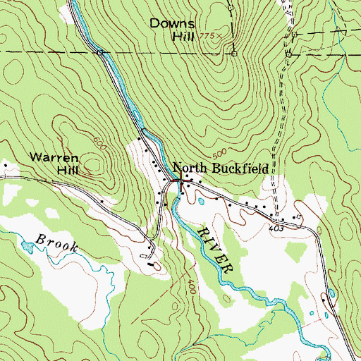 Topographic Map of North Buckfield, ME