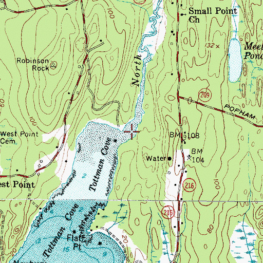 Topographic Map of North Creek, ME