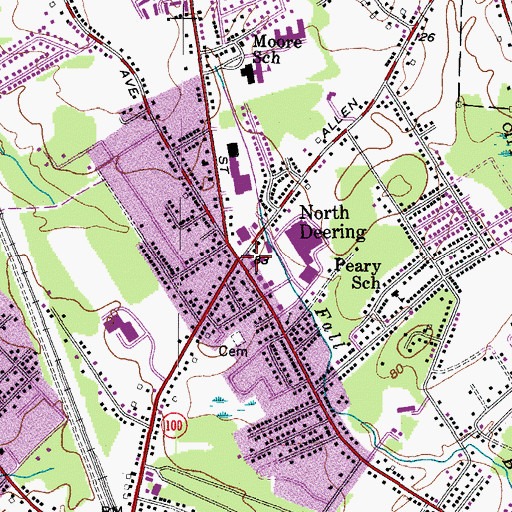 Topographic Map of North Deering, ME