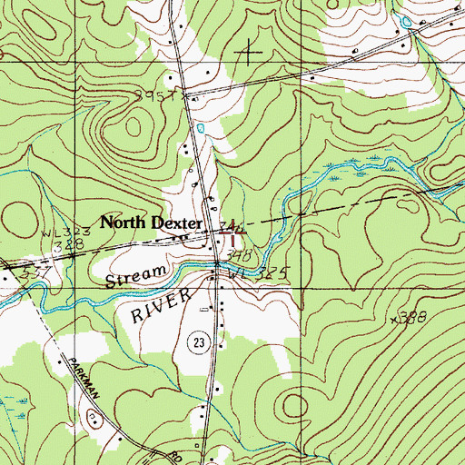 Topographic Map of North Dexter, ME
